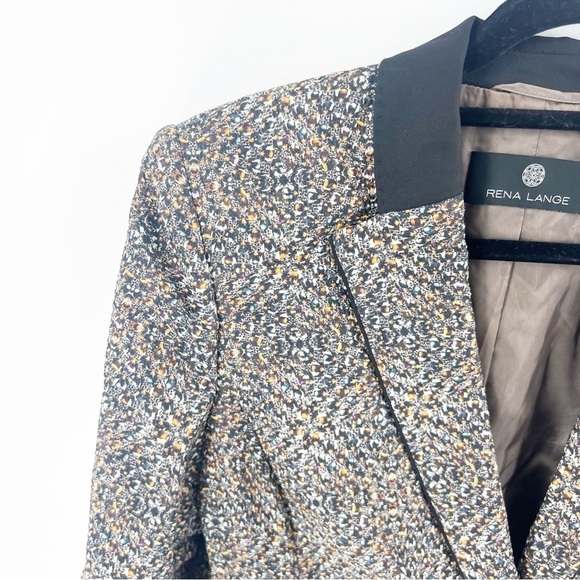 ✅ RENA LANGE BLAZER BLACK/BROWN SIZE 12 - Picture 4 of 6